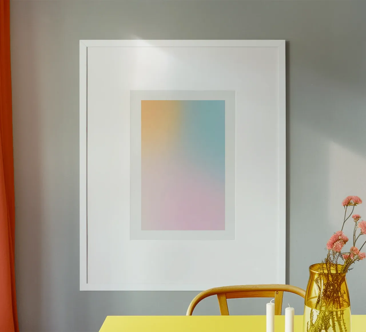 Pastel Sunset Sky Gradient Abstract Wall Art Print hahnemühle by homdeco