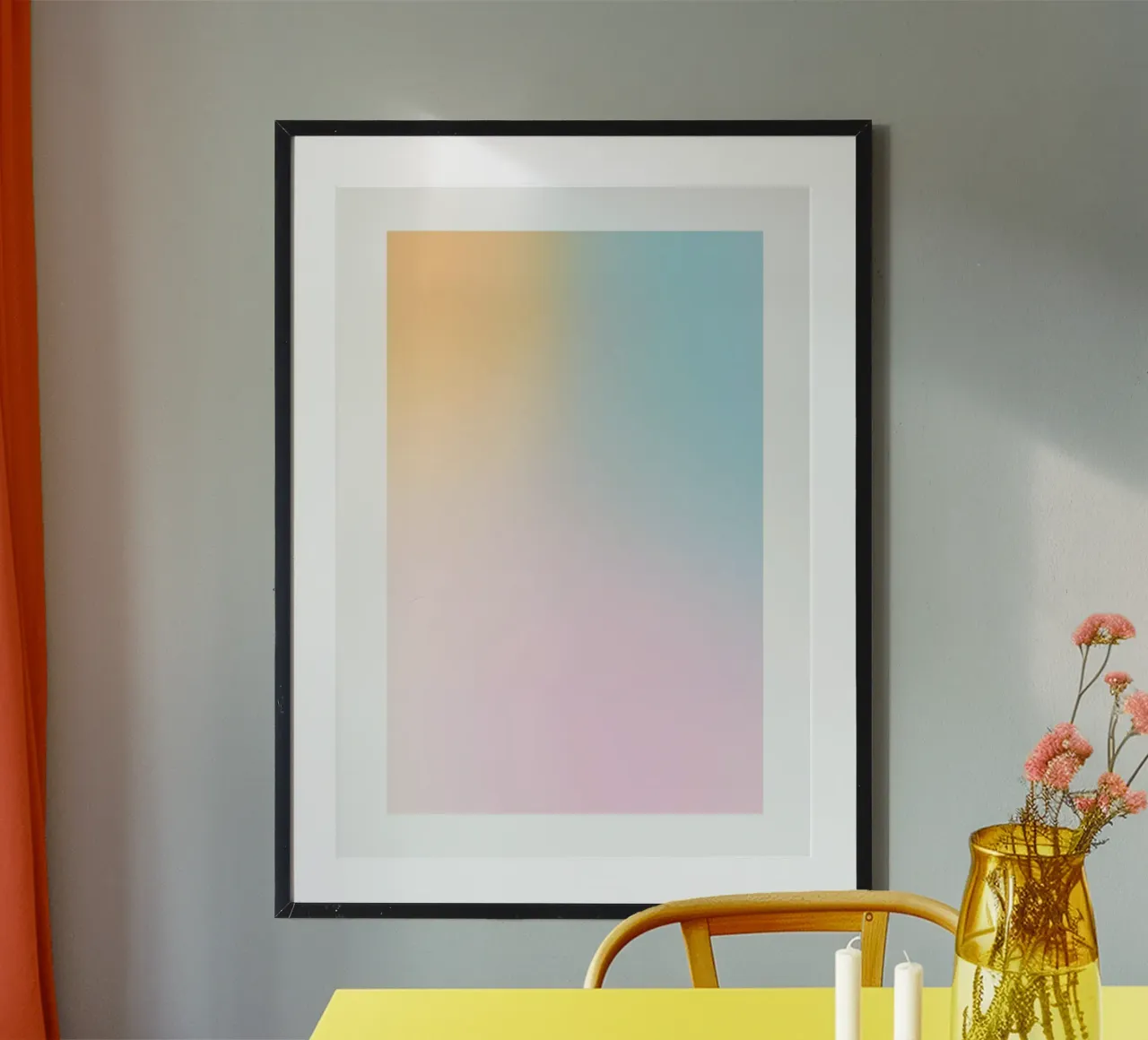 Pastel Sunset Sky Gradient Abstract Wall Art Print hahnemühle by homdeco