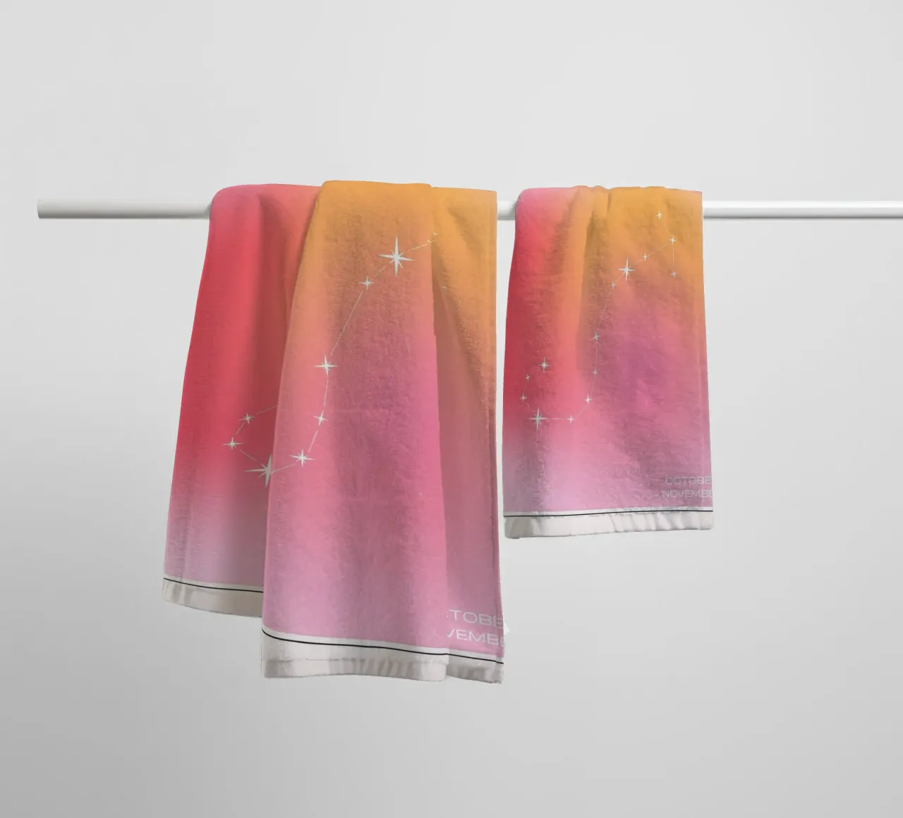 Scorpion Constellation du zodiaque Aura Gradient Poster Art serviette de bain de homdeco
