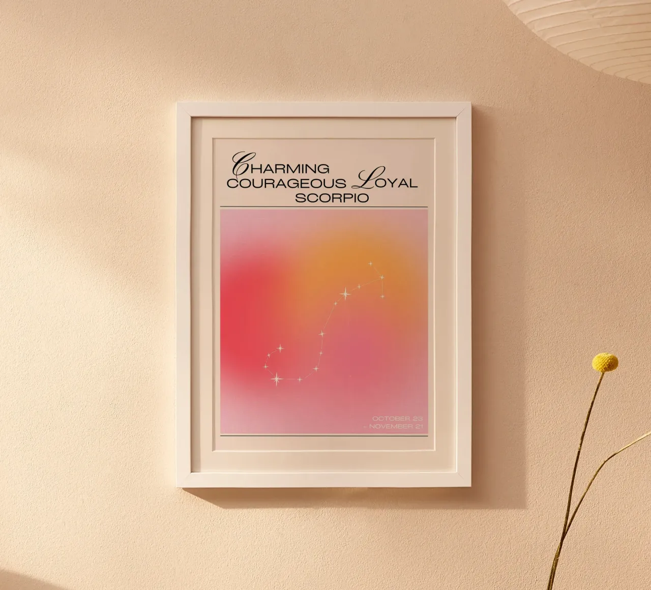 Scorpion Constellation du zodiaque Aura Gradient Poster Art poster de homdeco