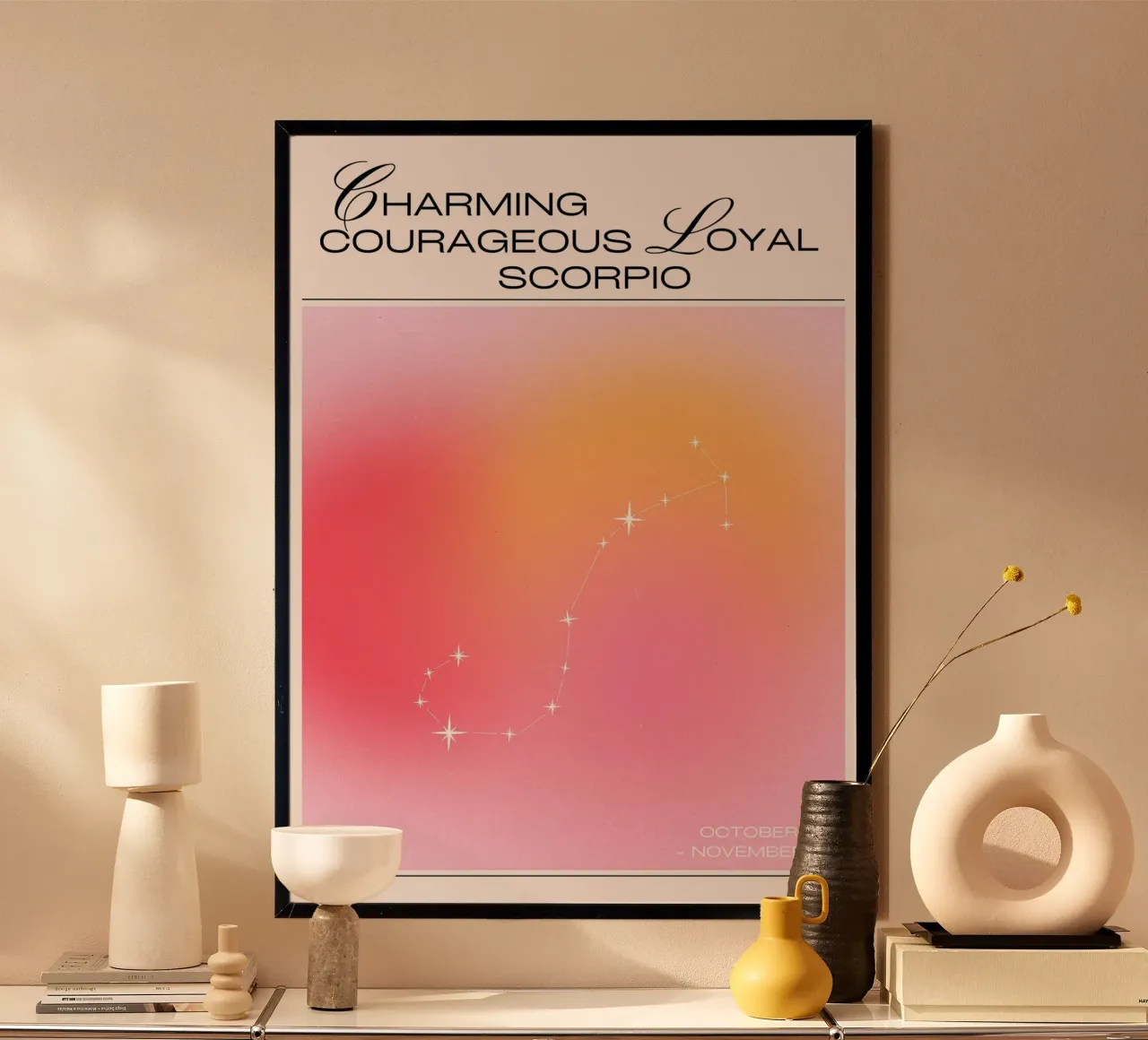 Scorpion Constellation du zodiaque Aura Gradient Poster Art poster de homdeco