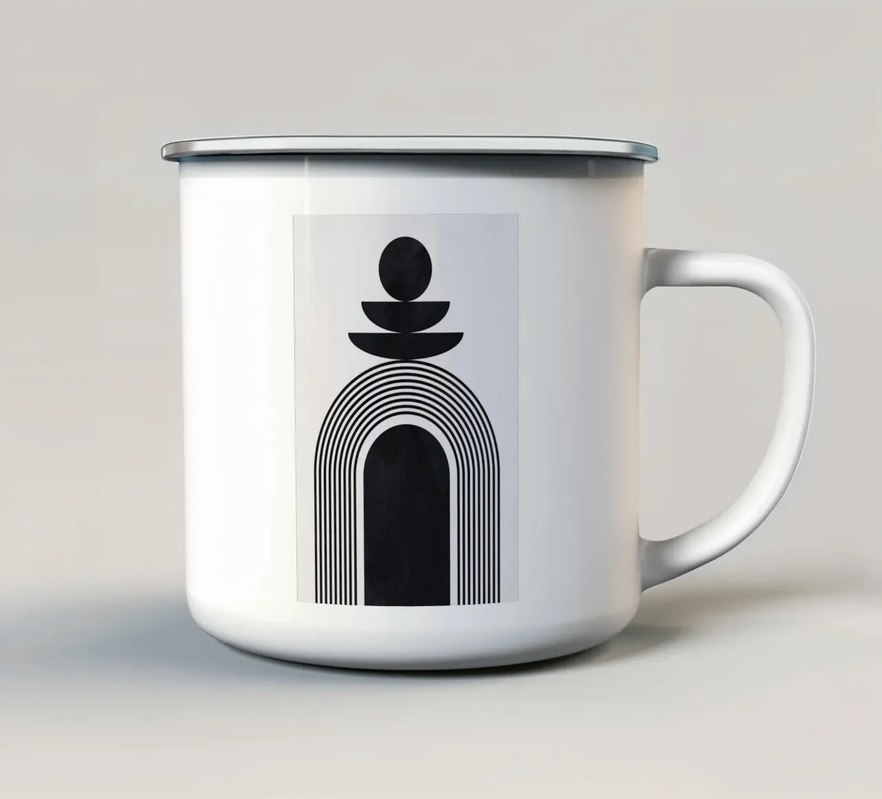 archi cerchi concentrici tazza in smalto da Ron Bale