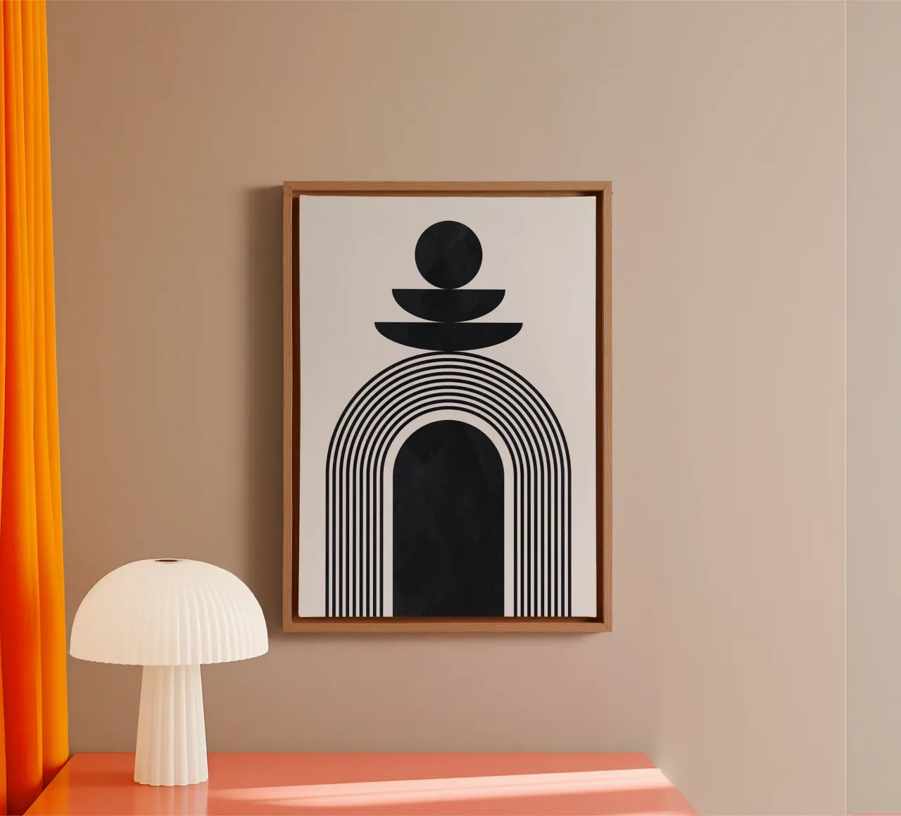 bogen concentrische cirkels canvas met Baklijst van Ron Bale