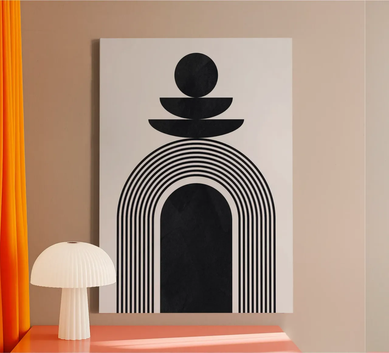 bogen concentrische cirkels canvas met Baklijst van Ron Bale