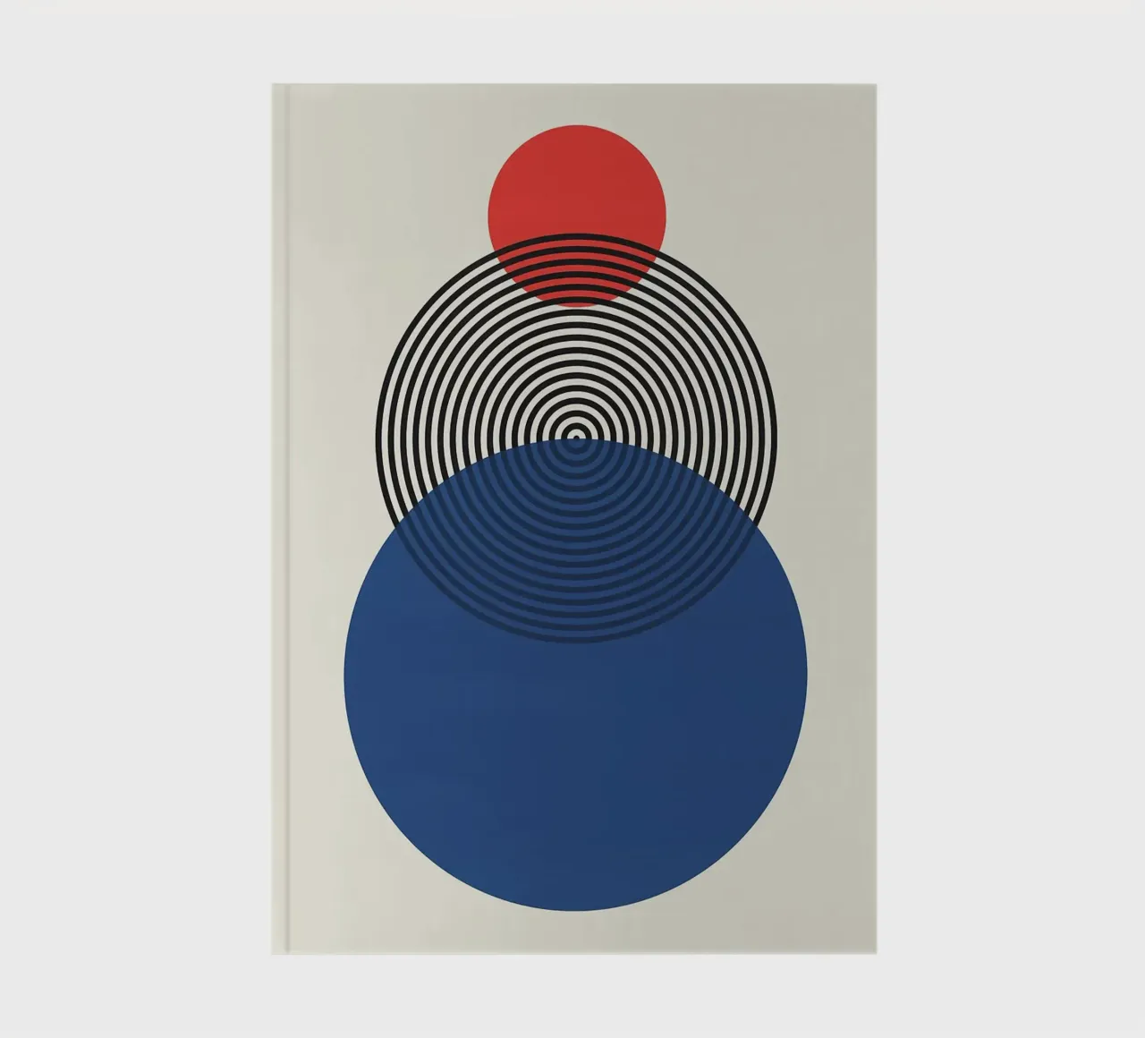 red circle blue circle concentric circles notebook by Ron Bale