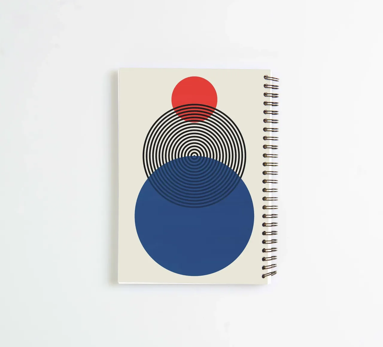 red circle blue circle concentric circles spiral notebook by Ron Bale