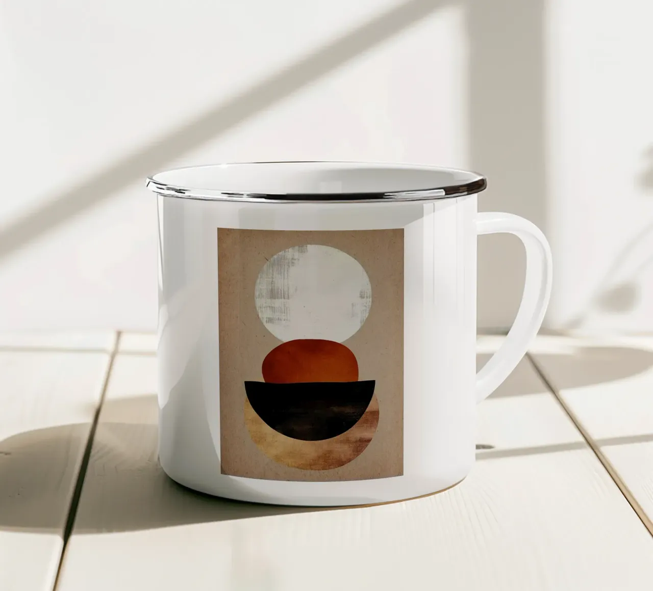 forme geometriche cerchi tazza in smalto da Ron Bale