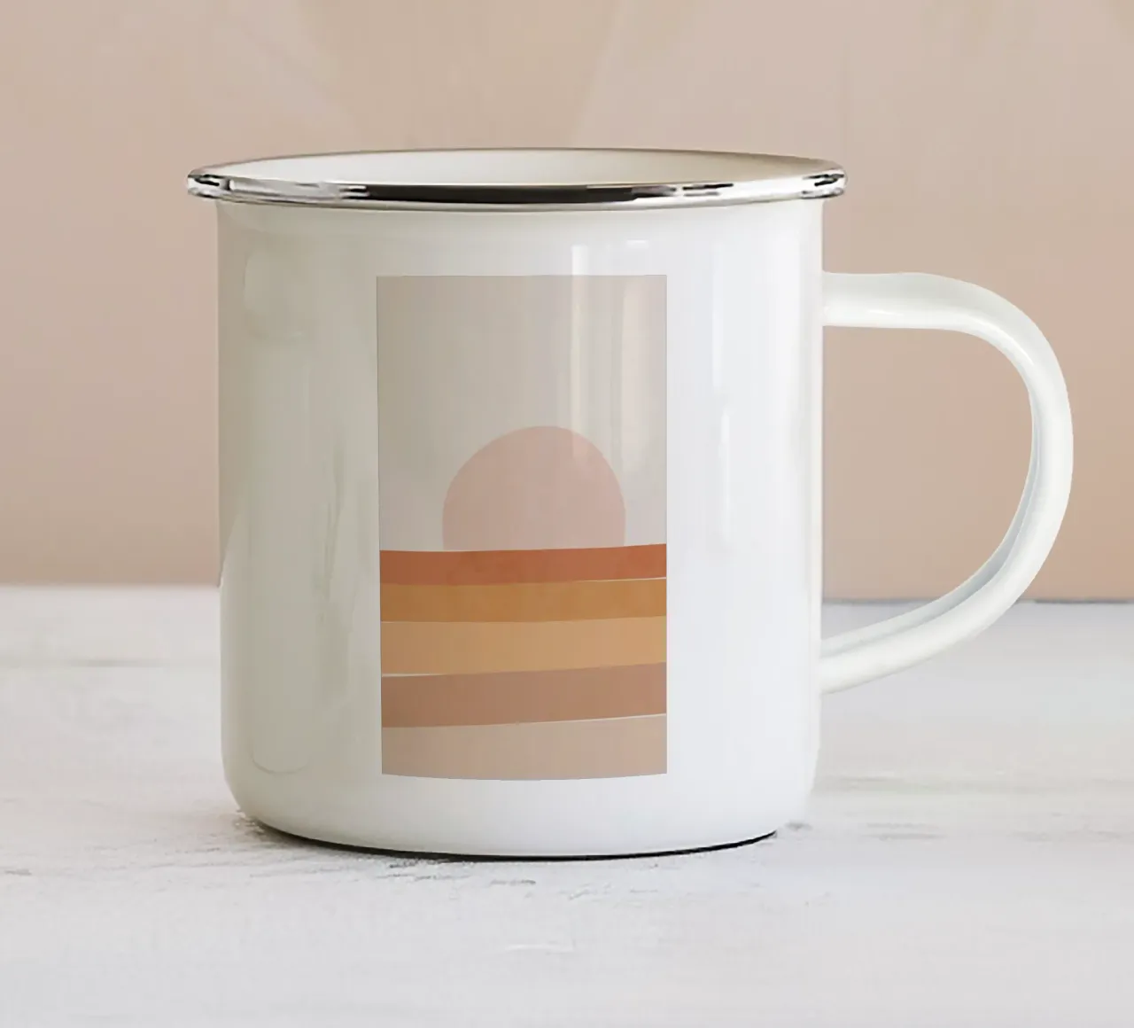 tramonto sole orizzonte tazza in smalto da Ron Bale