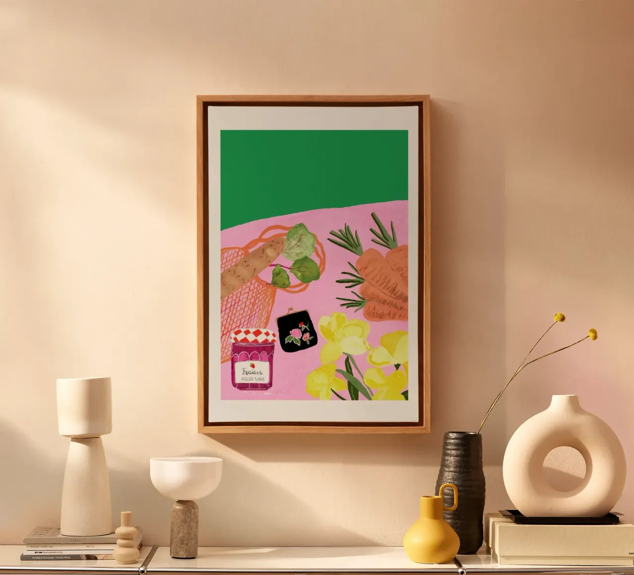 Grocery Shopping tela con Cornice a cassetta da Atelier Mave
