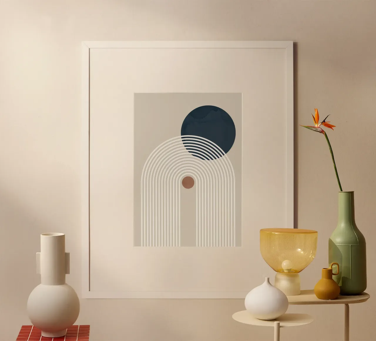 cerchio strisce arco poster con telaio in alluminio da Ron Bale