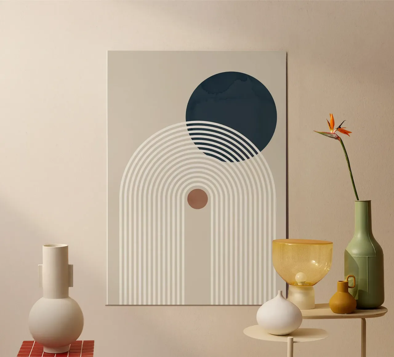 cerchio strisce arco poster con telaio in alluminio da Ron Bale