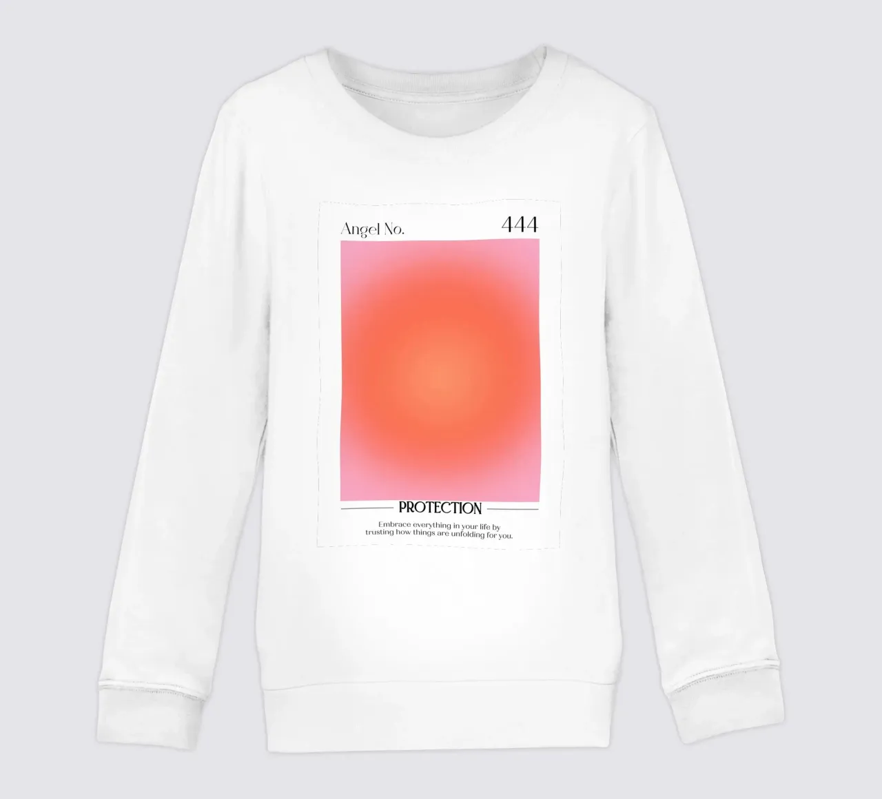 Angelo Numero 444 Protezione Aura Rosso Arancione Gradiente Arte felpa bambino da homdeco