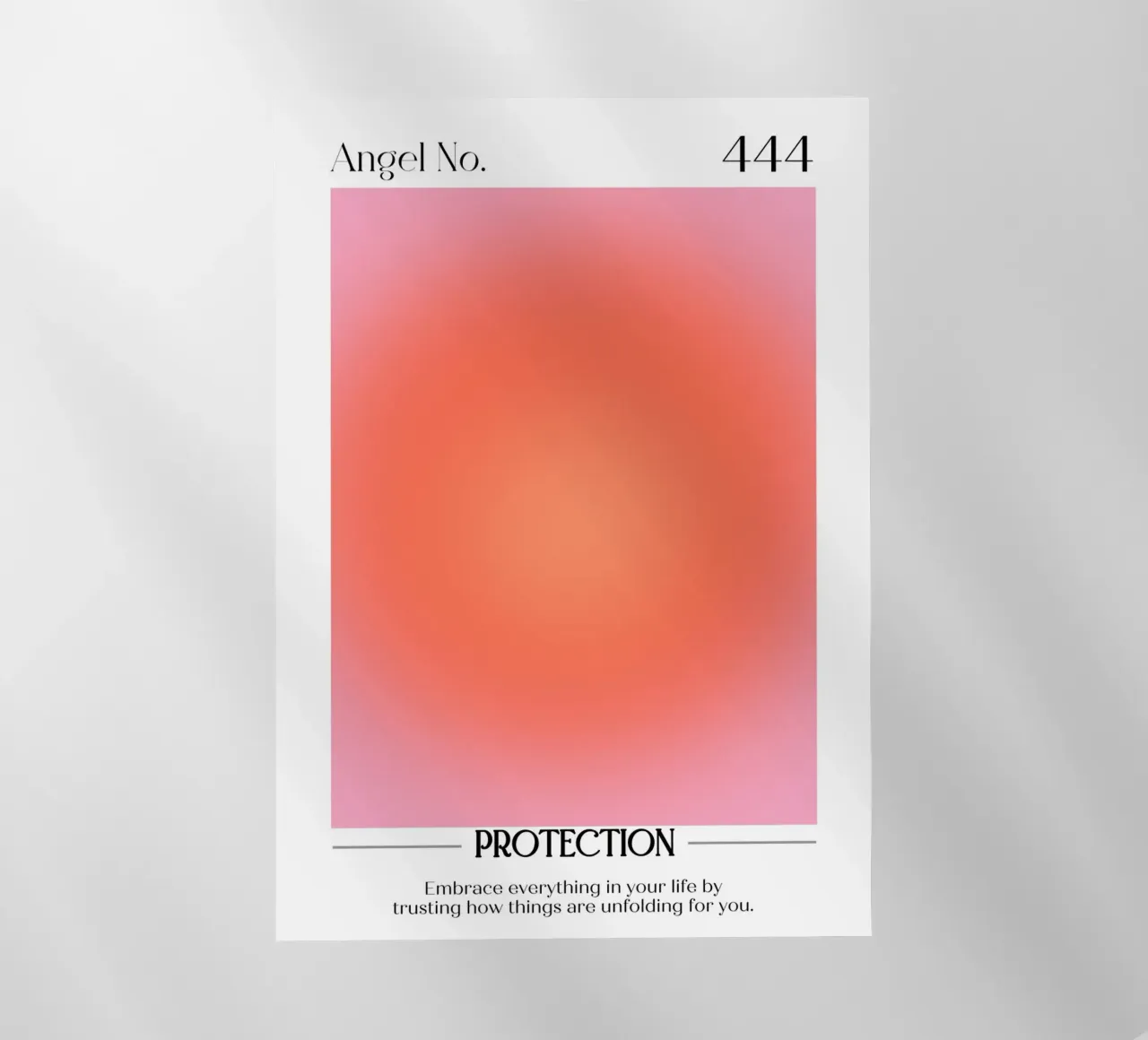Angelo Numero 444 Protezione Aura Rosso Arancione Gradiente Arte pellicola backlit da homdeco