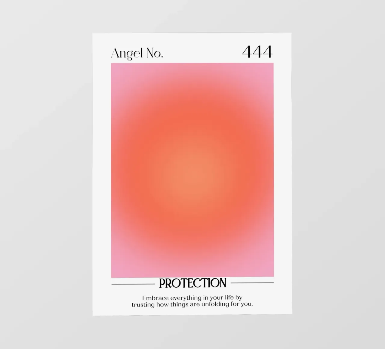 Angelo Numero 444 Protezione Aura Rosso Arancione Gradiente Arte pellicola backlit da homdeco