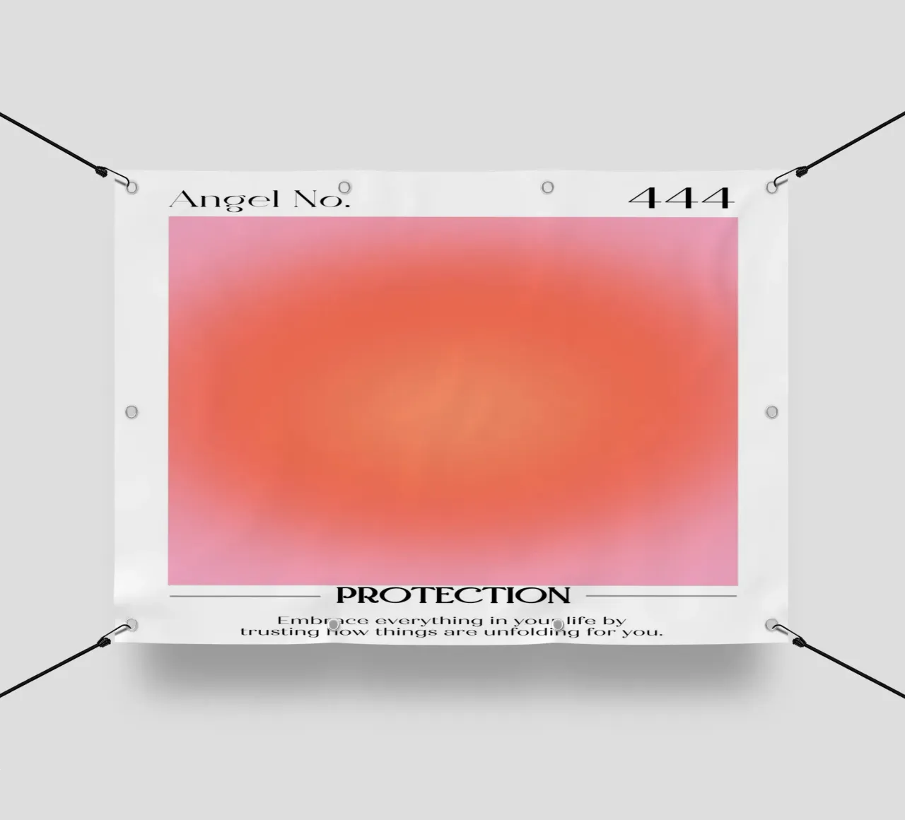 Angelo Numero 444 Protezione Aura Rosso Arancione Gradiente Arte telo in pvc da homdeco