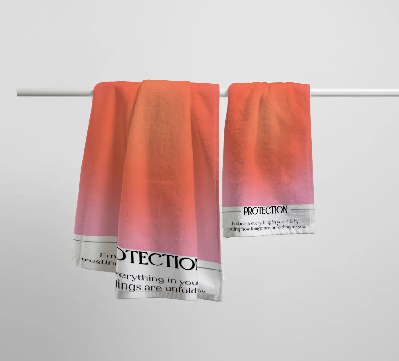 Angel Number 444 Protection Aura Red Orange Gradient Art towel by homdeco