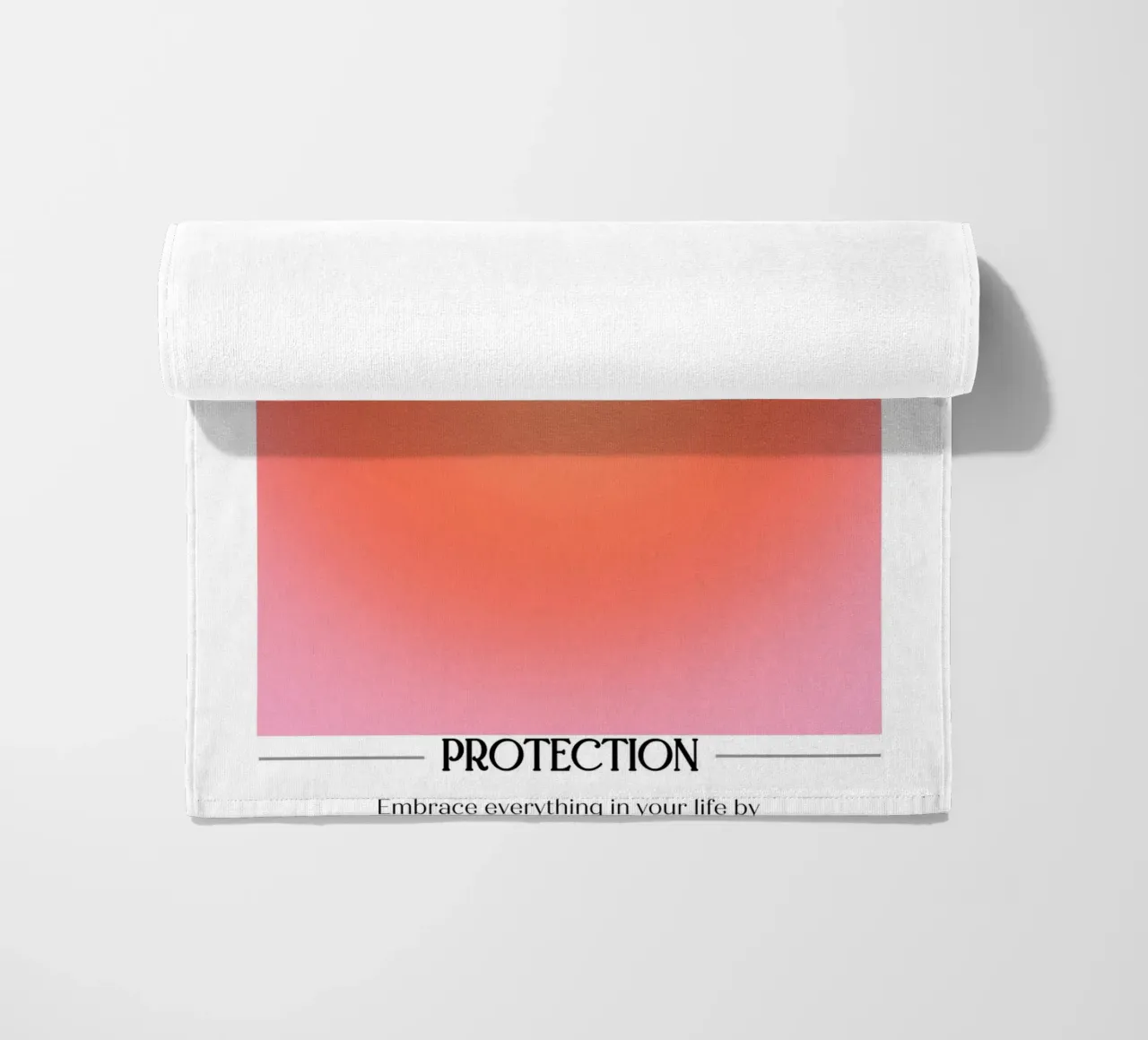 Angel Number 444 Protection Aura Red Orange Gradient Art beach towel by homdeco