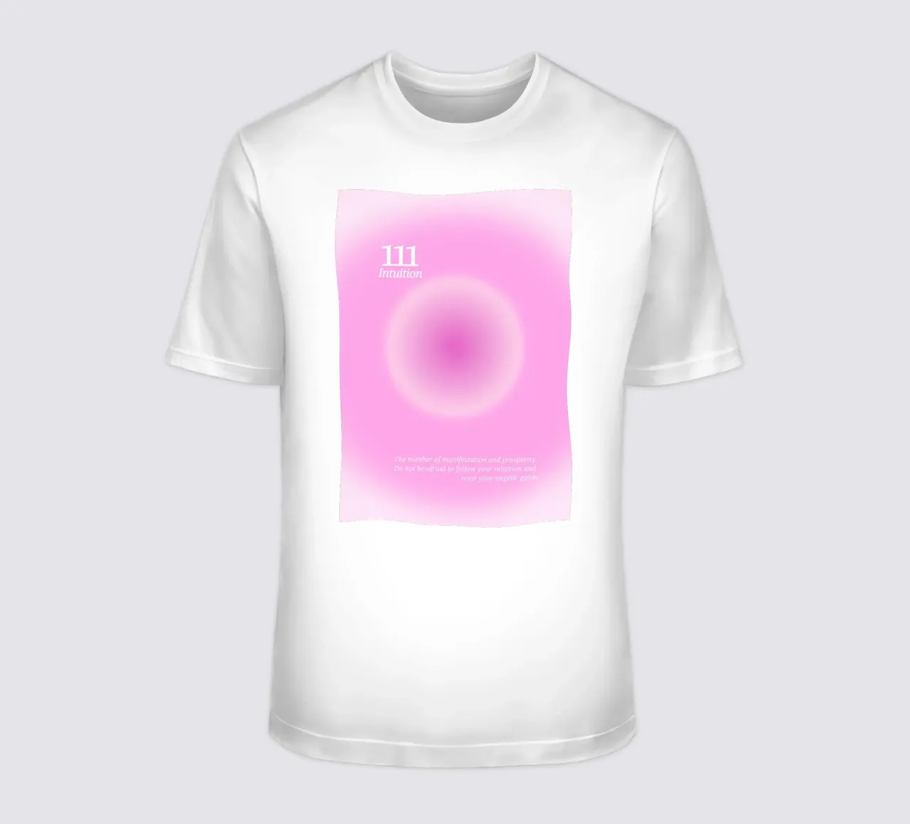 Engel Nummer 111 Intuition Rosa Aura Manifestation Kunst T-Shirt von homdeco