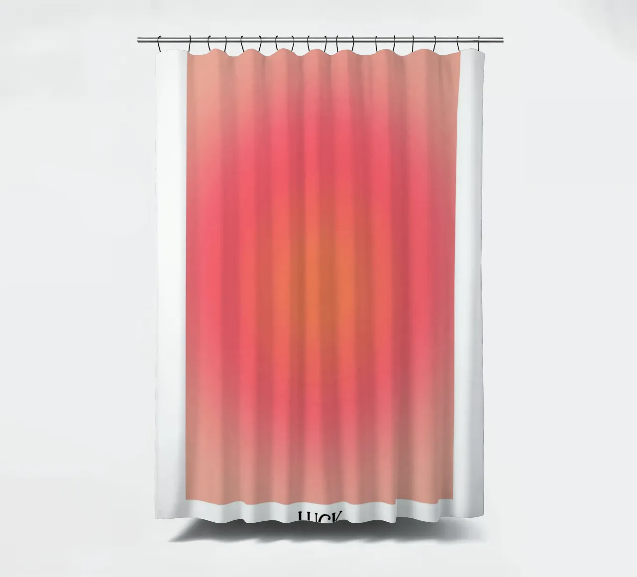 Angel No. 777 Luck Aura Gradient Red Peach Pink Art shower curtain by homdeco