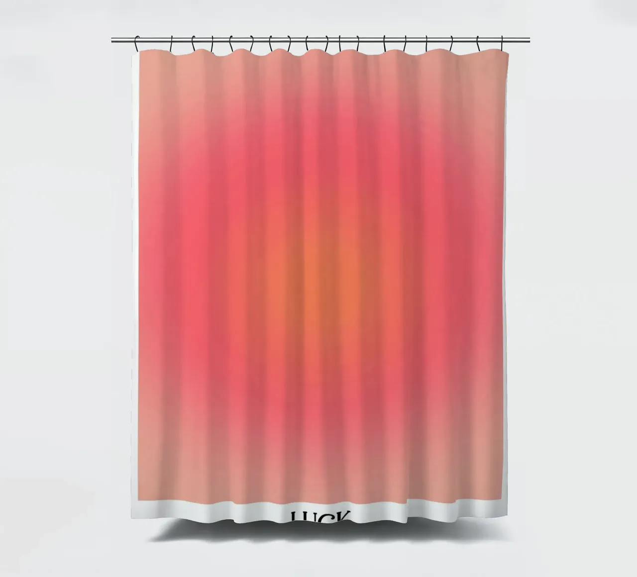 Angel No. 777 Luck Aura Gradient Red Peach Pink Art shower curtain by homdeco