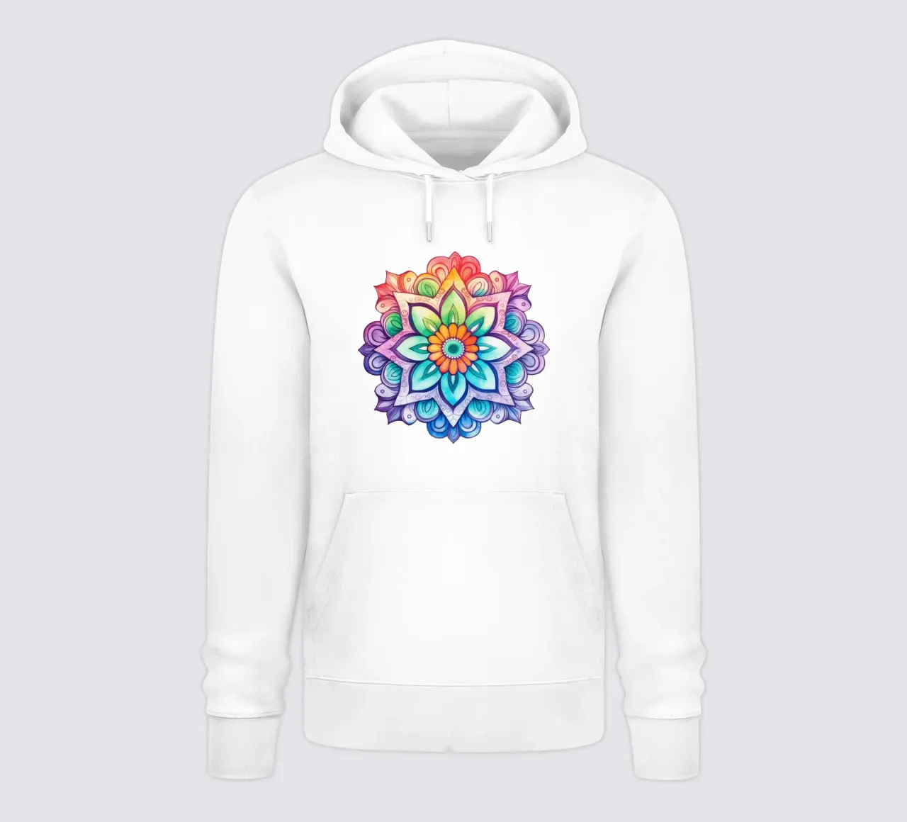 Mandala arcobaleno acquerellato felpa con cappuccio da Spiritual Touch
