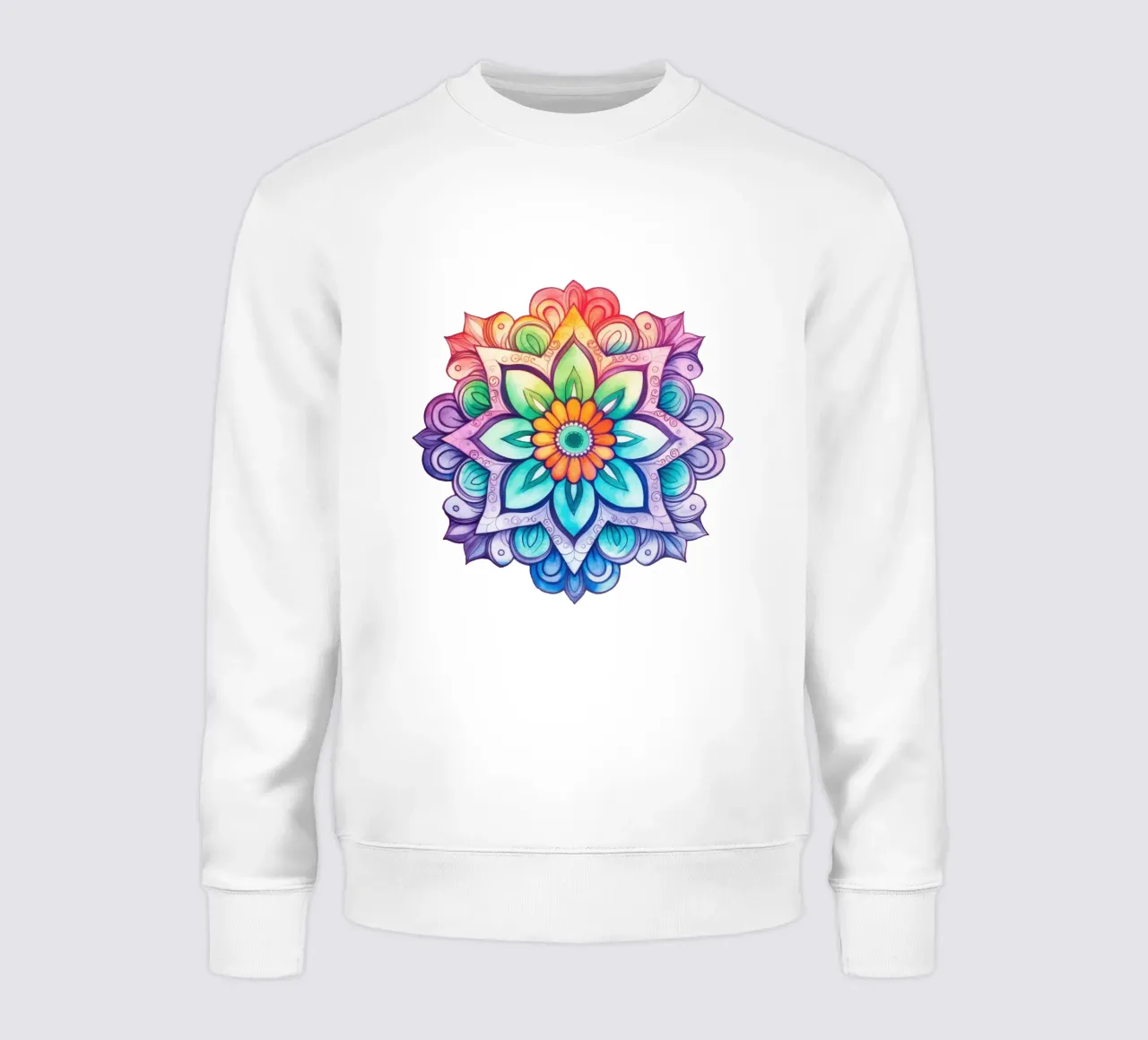 Mandala arcobaleno acquerellato felpa da Spiritual Touch