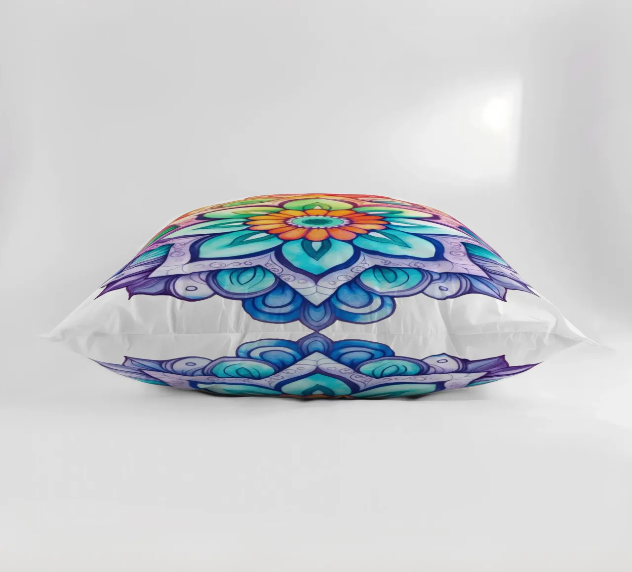 Mandala arcobaleno acquerellato cuscino da Spiritual Touch