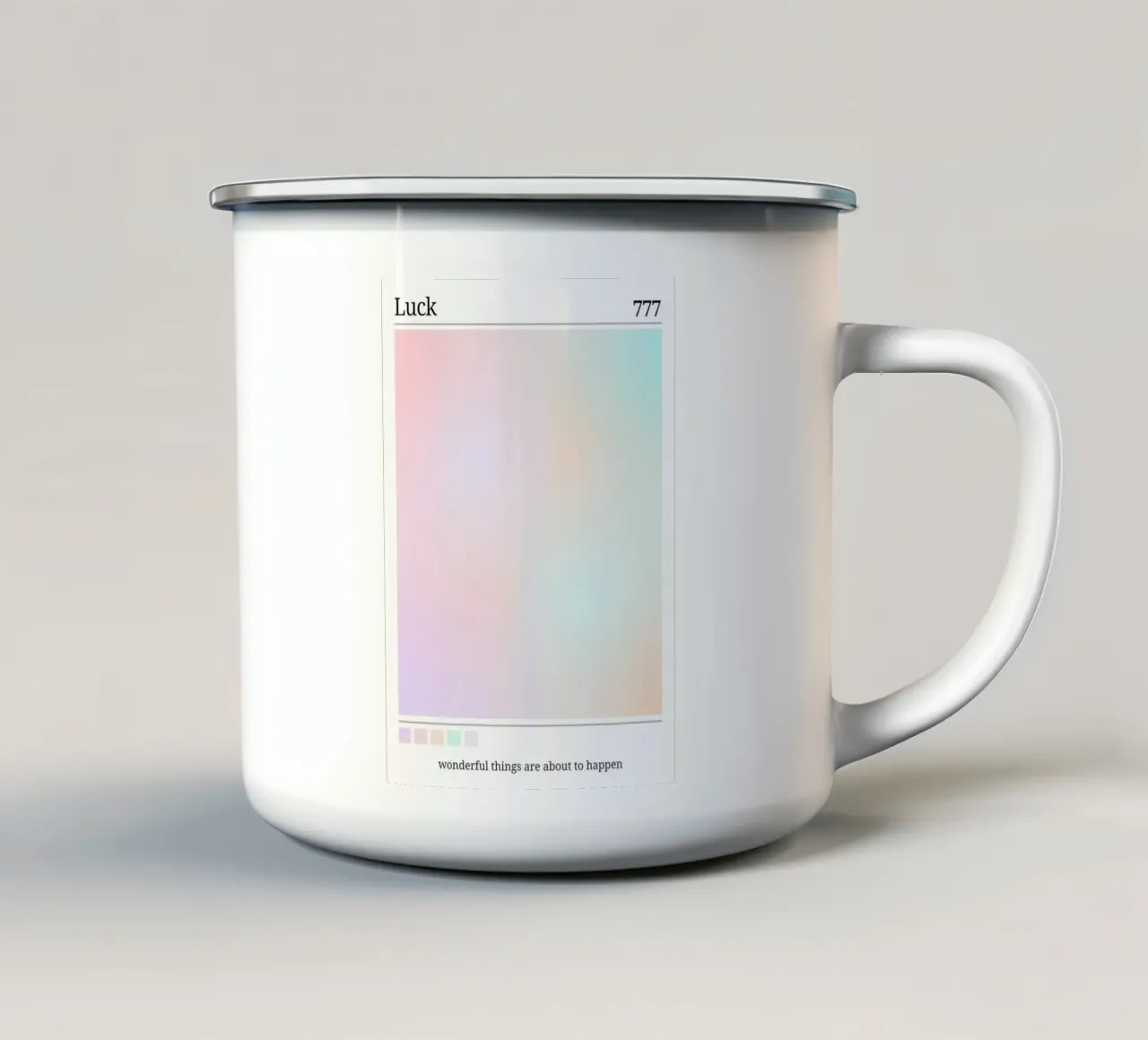 Angelo n. 777 Luck Pastel Aura Gradient Poster Art tazza in smalto da homdeco