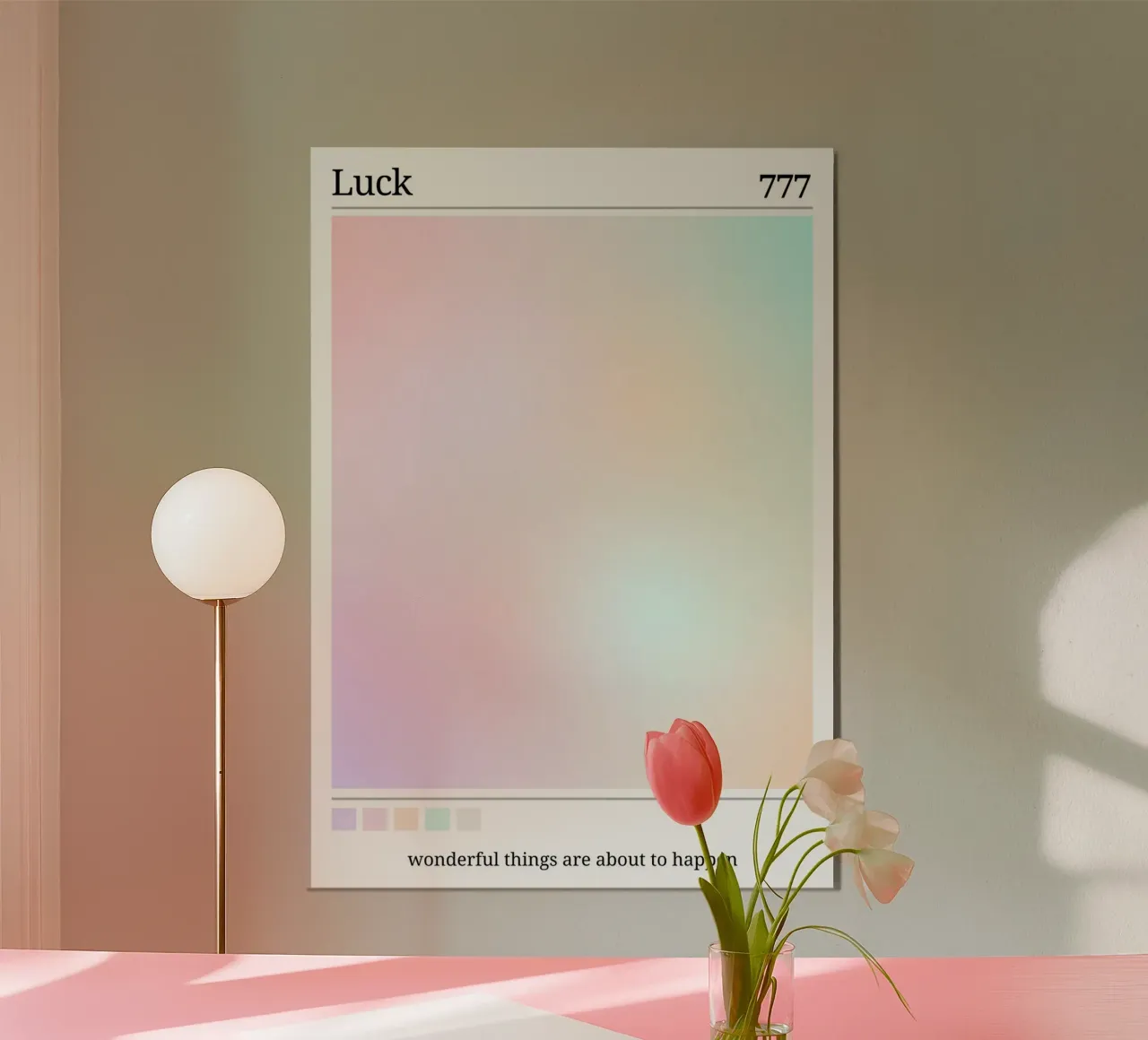 Angelo n. 777 Luck Pastel Aura Gradient Poster Art alluminio dibond da homdeco