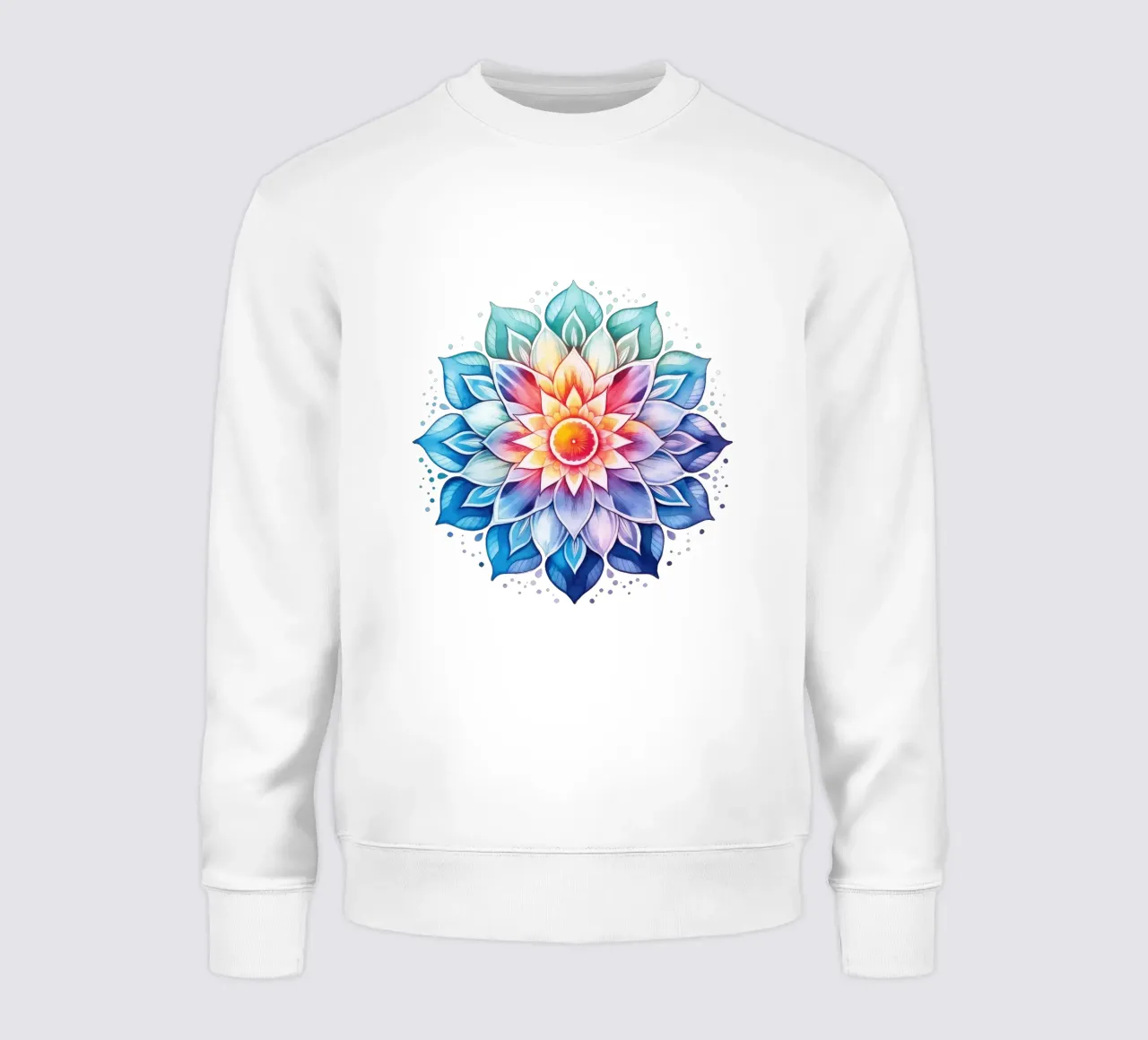 Mandala arcobaleno acquerellato felpa da Spiritual Touch