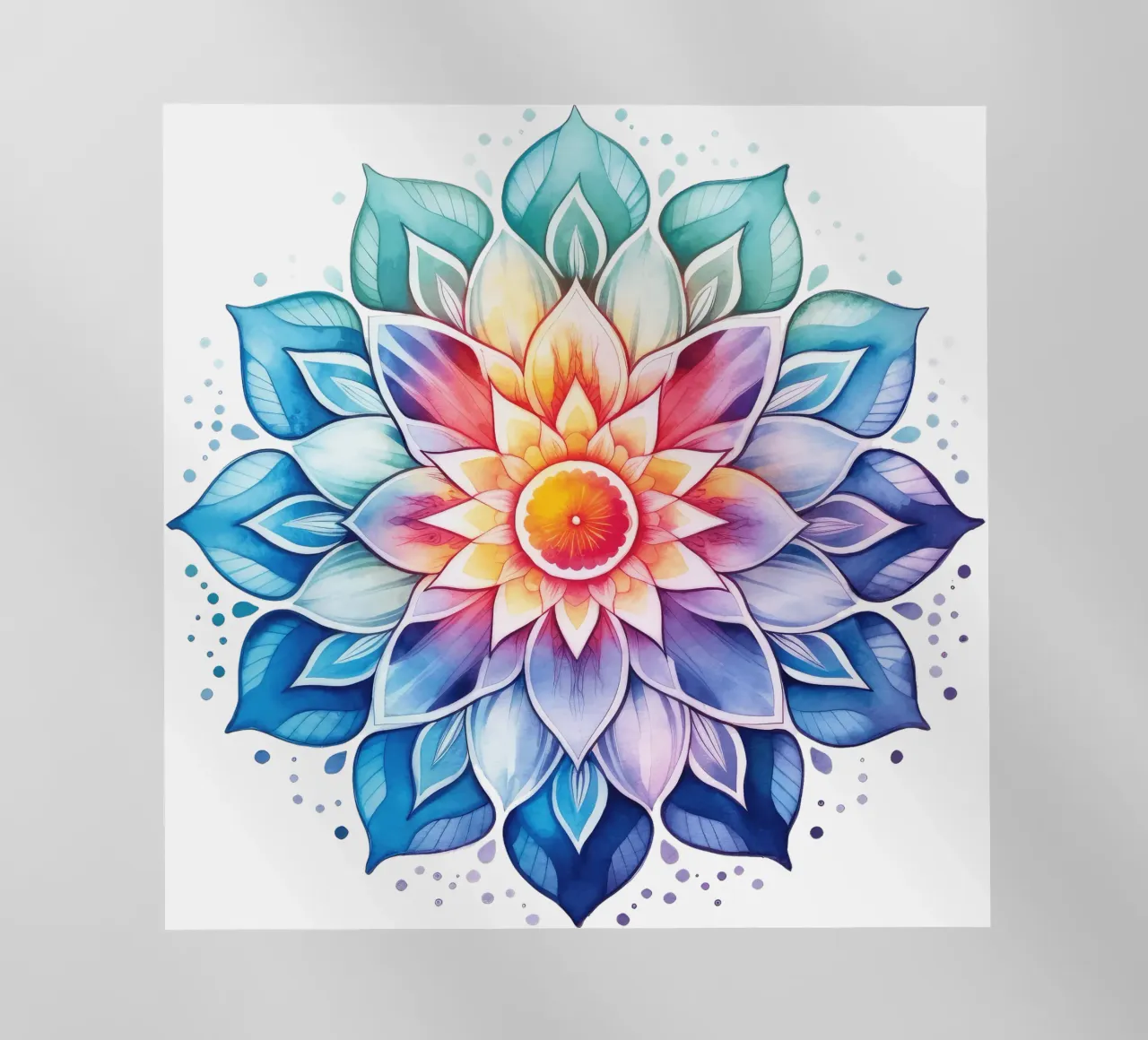 Mandala arcobaleno acquerellato pellicola backlit da Spiritual Touch