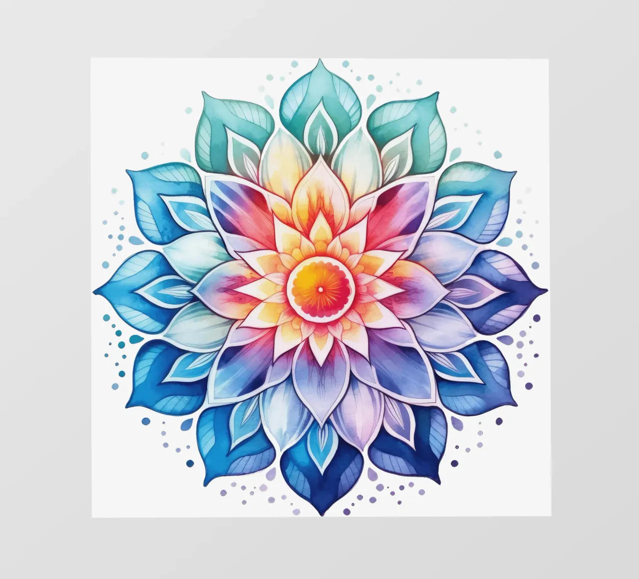 Mandala arcobaleno acquerellato telo in pvc da Spiritual Touch