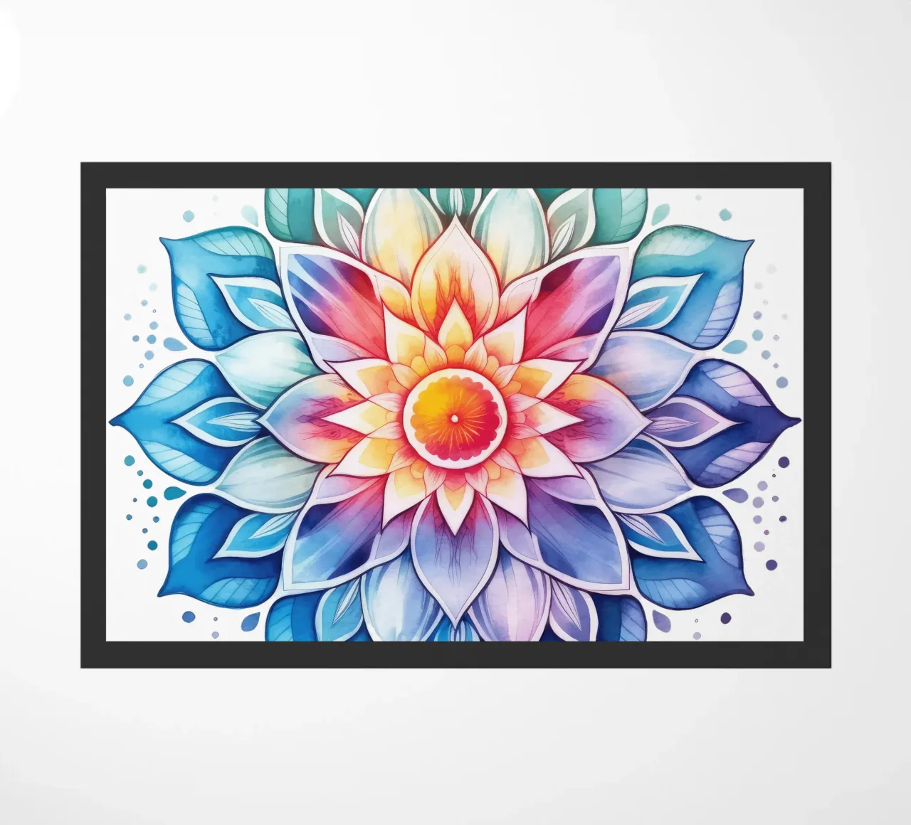 Mandala arcobaleno acquerellato zerbino da Spiritual Touch