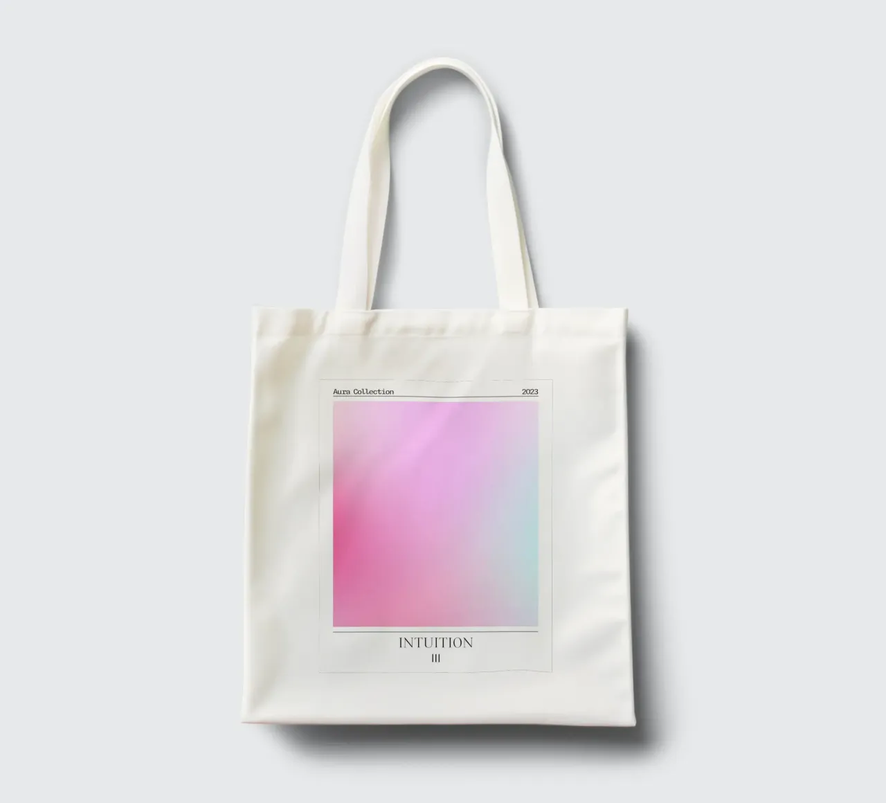 "Intuition" Angelo n. 111 Aura Rosa Blu Gradiente 2023 borsa in juta da homdeco