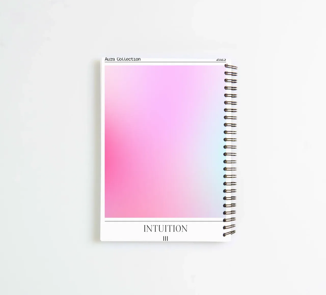"Intuition" Ange n° 111 Aura Rose Bleu Dégradé 2023 carnet à spirale de homdeco