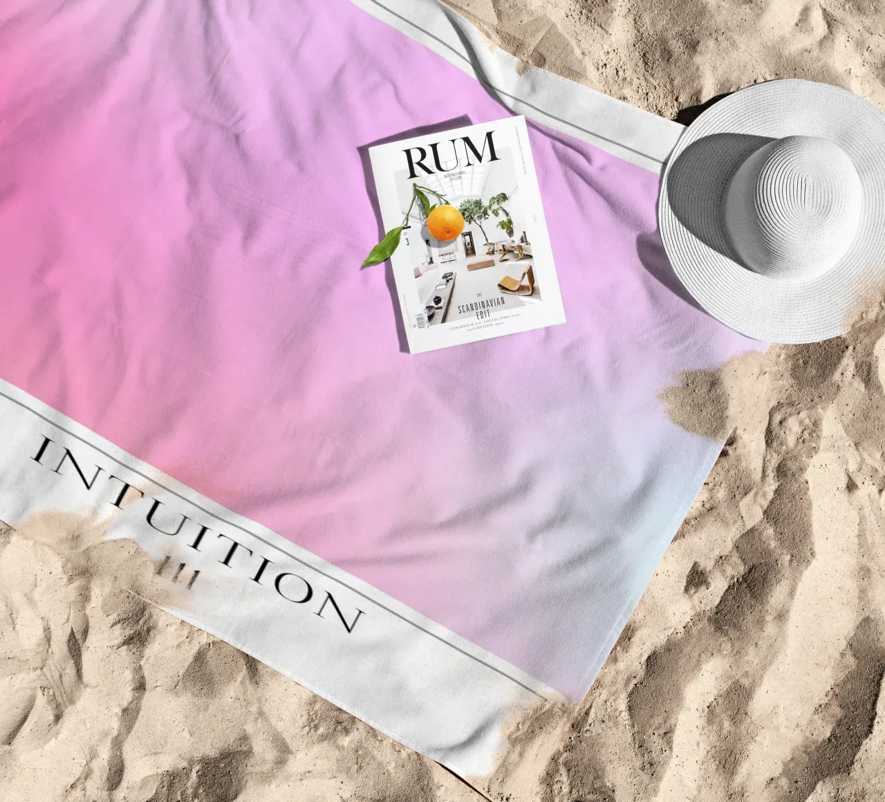 "Intuition" Angelo n. 111 Aura Rosa Blu Gradiente 2023 telo mare da homdeco