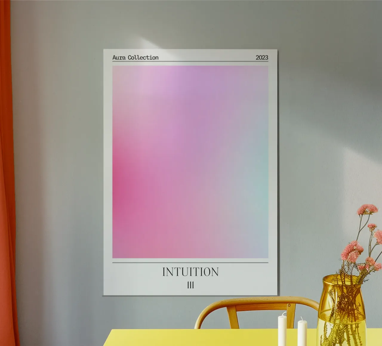 "Intuition" Angelo n. 111 Aura Rosa Blu Gradiente 2023 alluminio dibond da homdeco