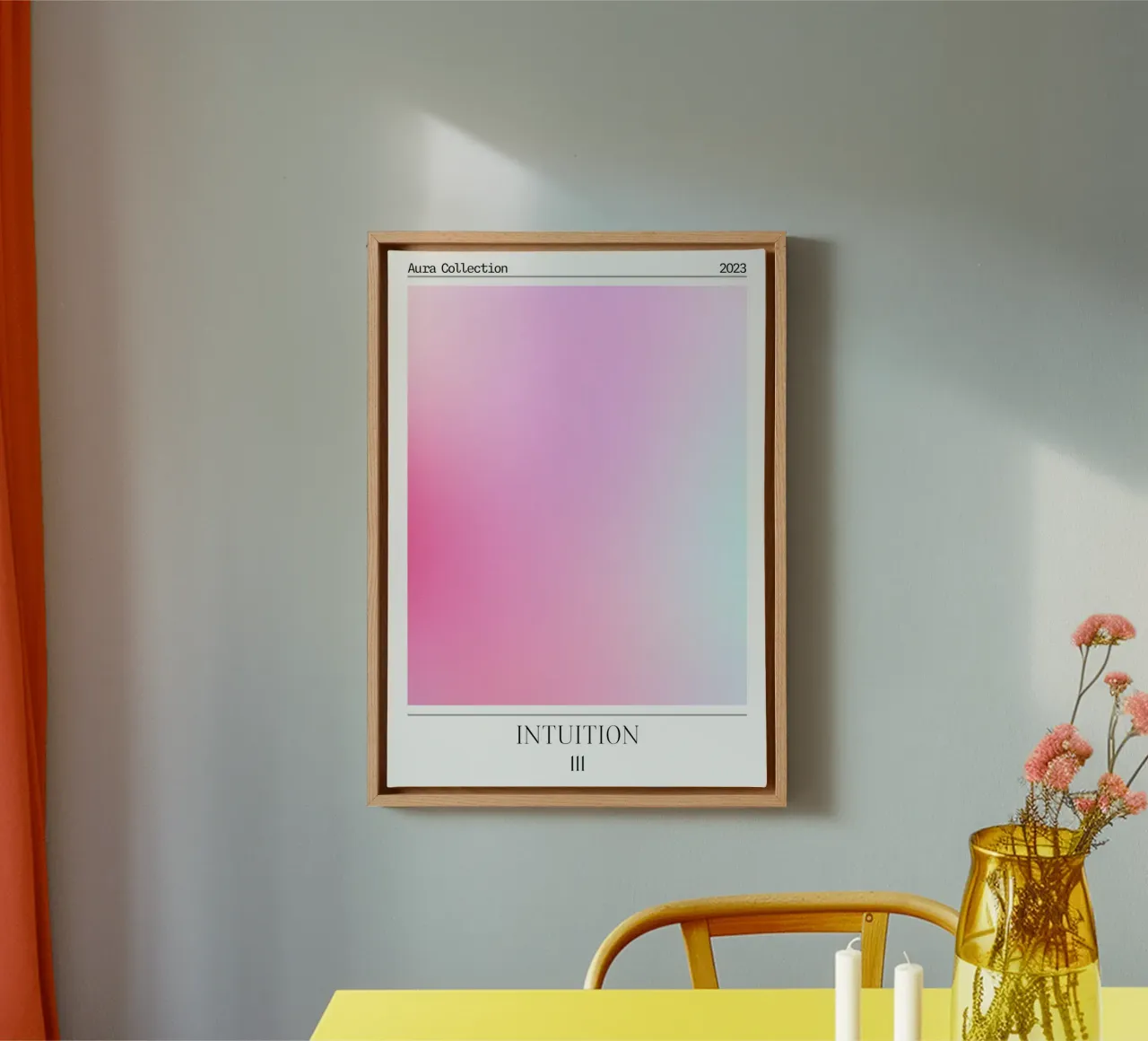 "Intuition" Angelo n. 111 Aura Rosa Blu Gradiente 2023 tela da homdeco