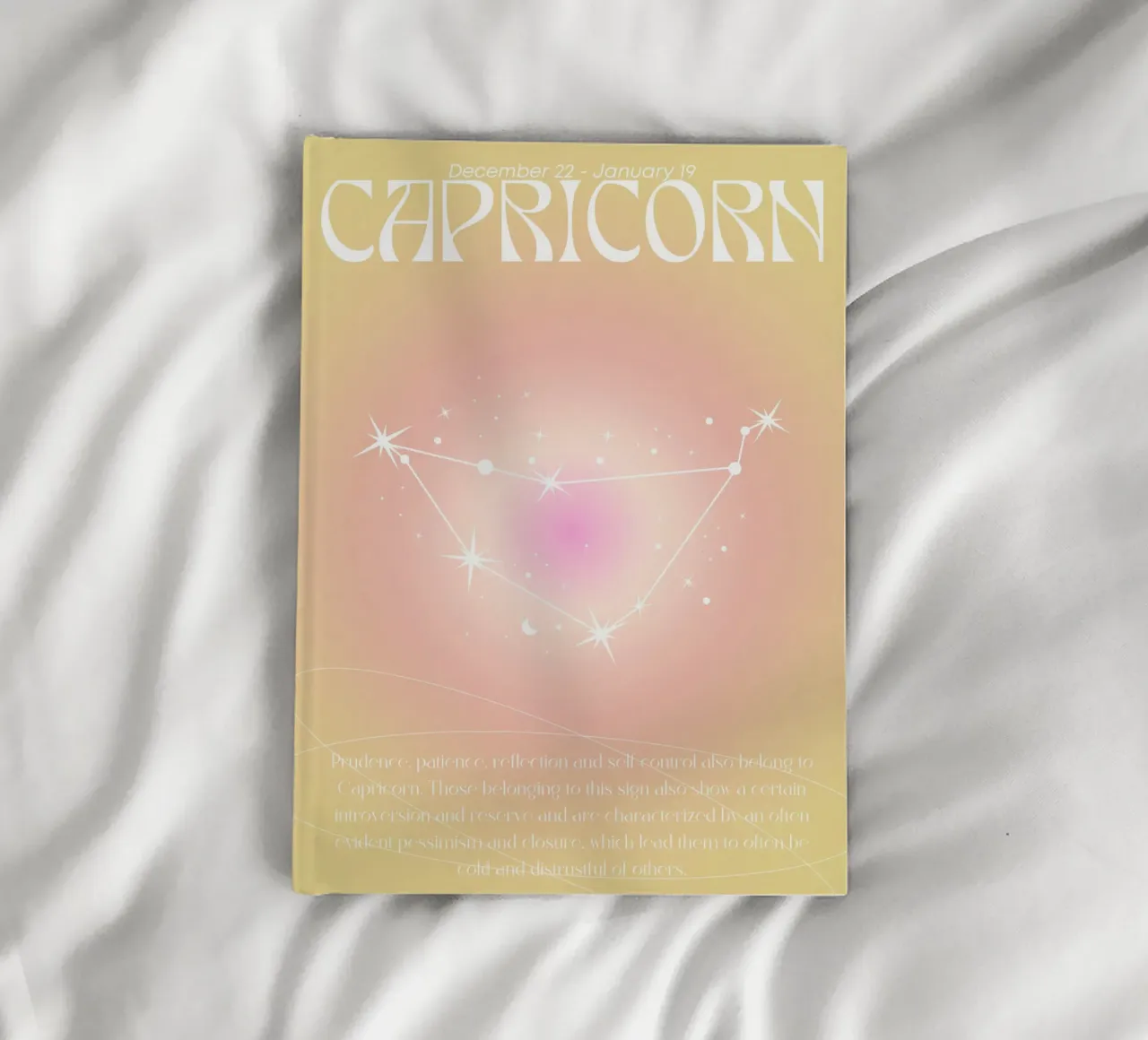 Capricorn Zodiac Constellation Aura Gradient Poster Art notebook by homdeco