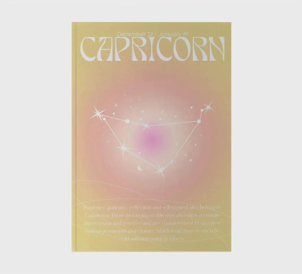 Capricorn Zodiac Constellation Aura Gradient Poster Art notebook by homdeco
