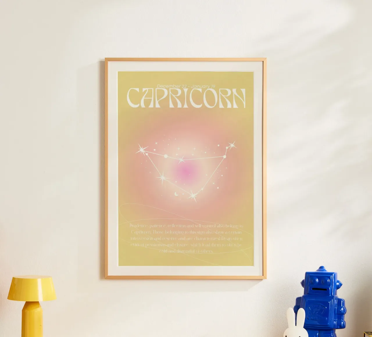 Steinbock Sternzeichen Konstellation Aura Farbverlauf Poster Kunst Poster von homdeco