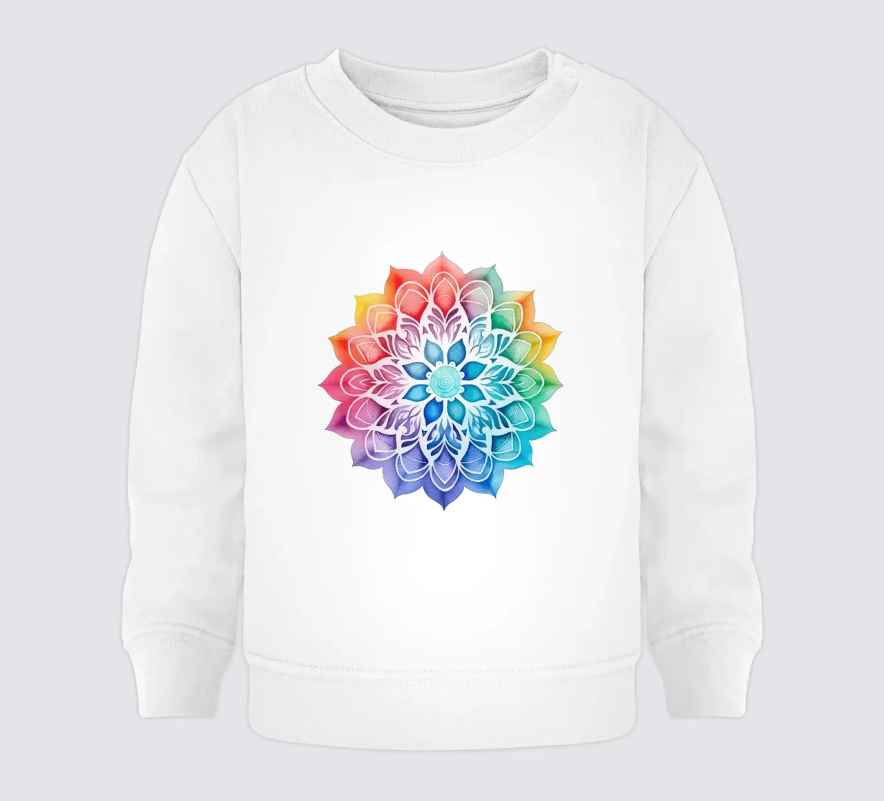 Mandala arcobaleno acquerellato felpa neonato da Spiritual Touch