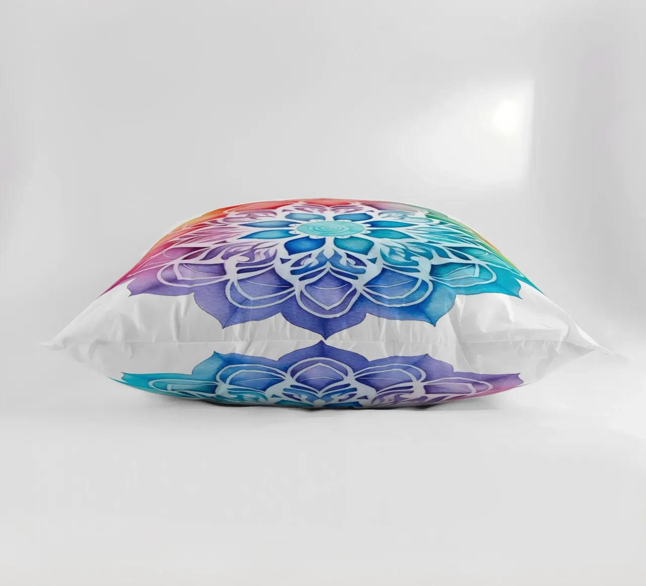 Mandala arcobaleno acquerellato cuscino da Spiritual Touch