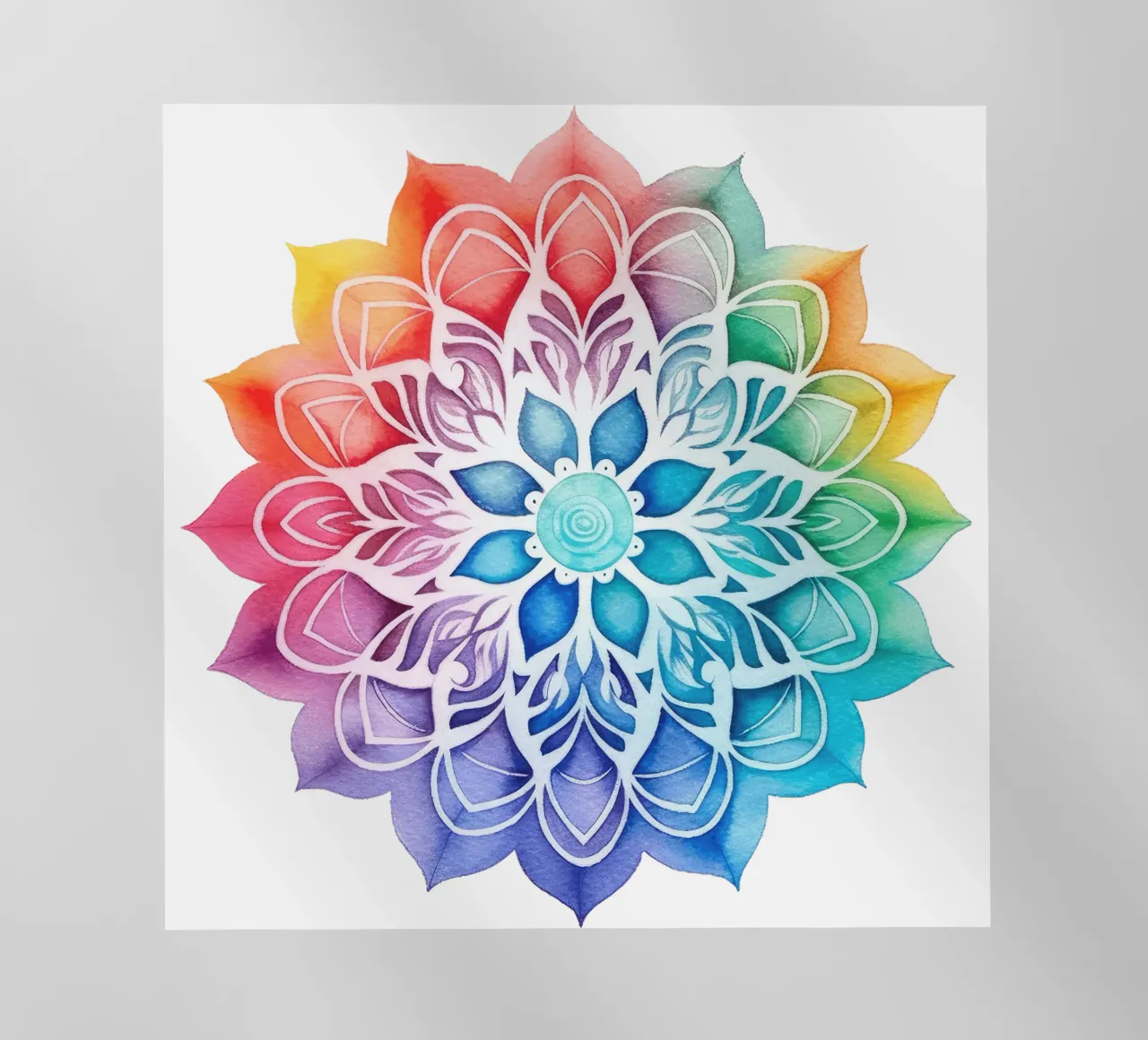 Mandala arcobaleno acquerellato pellicola backlit da Spiritual Touch