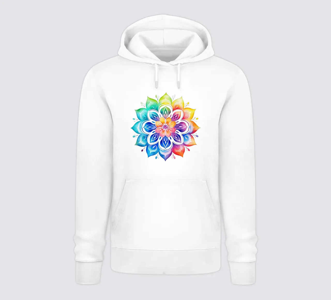Mandala arcobaleno acquerellato felpa con cappuccio da Spiritual Touch