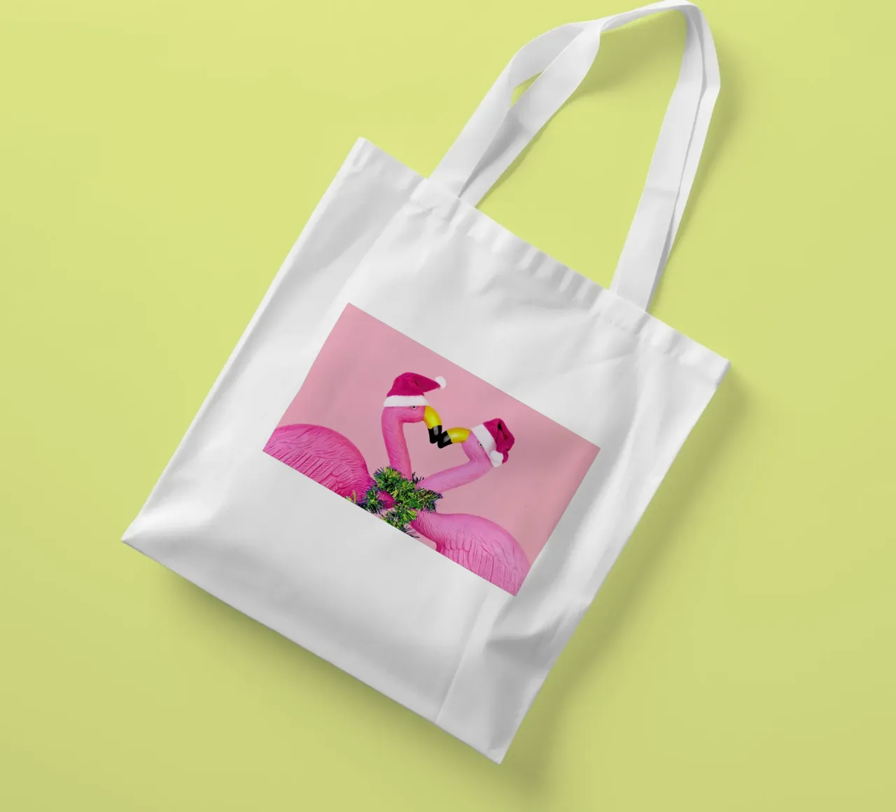 Santa Flamingo tote bag by Juj Winn