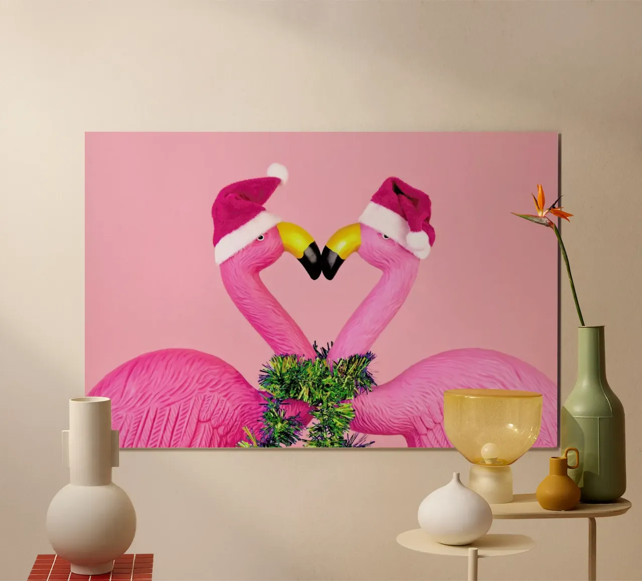 Santa Flamingo carta hahnemühle da Juj Winn