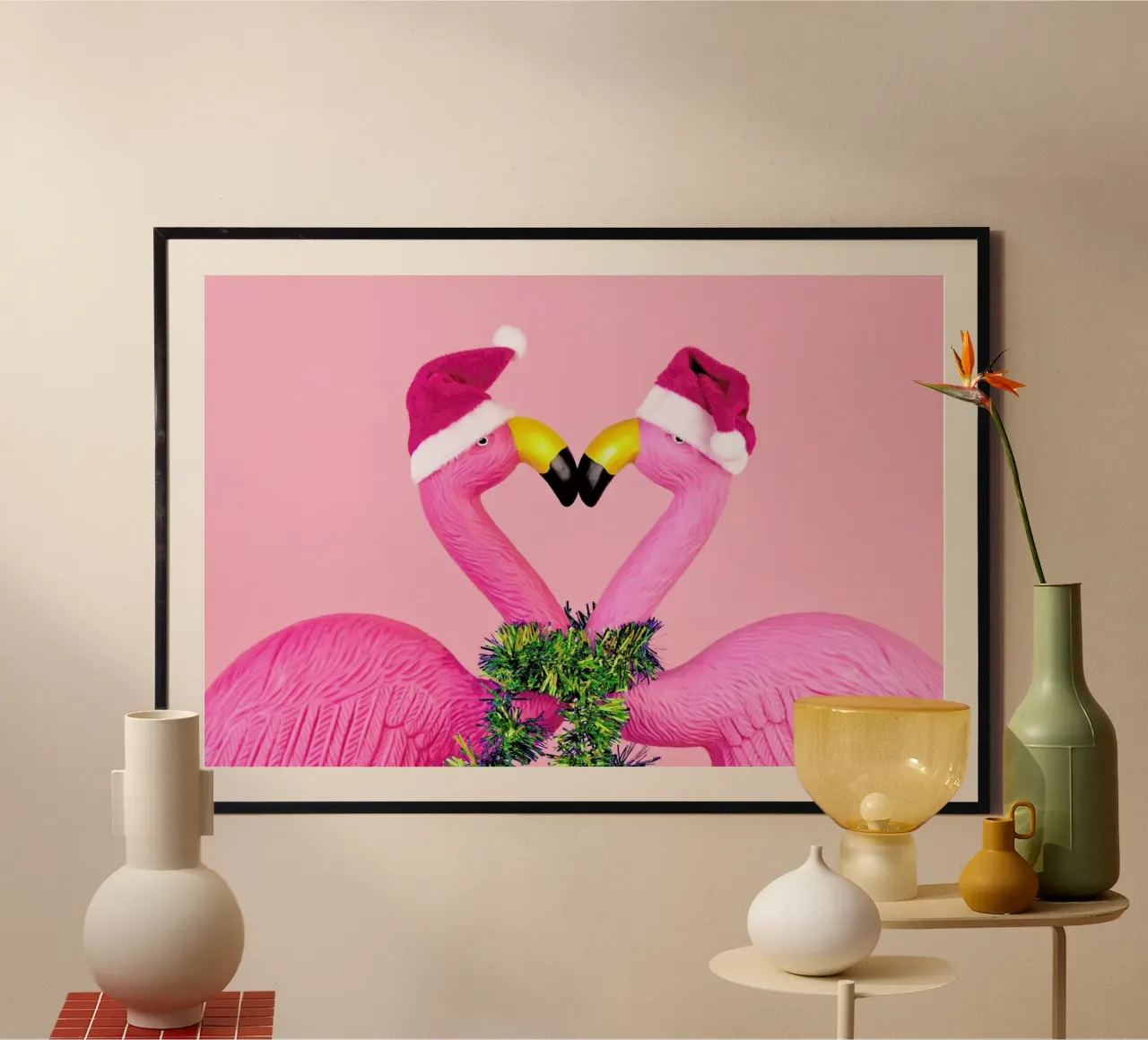 Santa Flamingo carta hahnemühle da Juj Winn