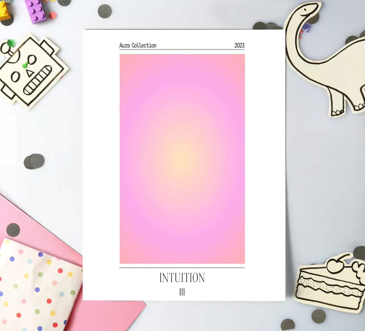 Collezione Aura "Intuition" Rosa Giallo Gradiente 2023 foglio adesivo da homdeco