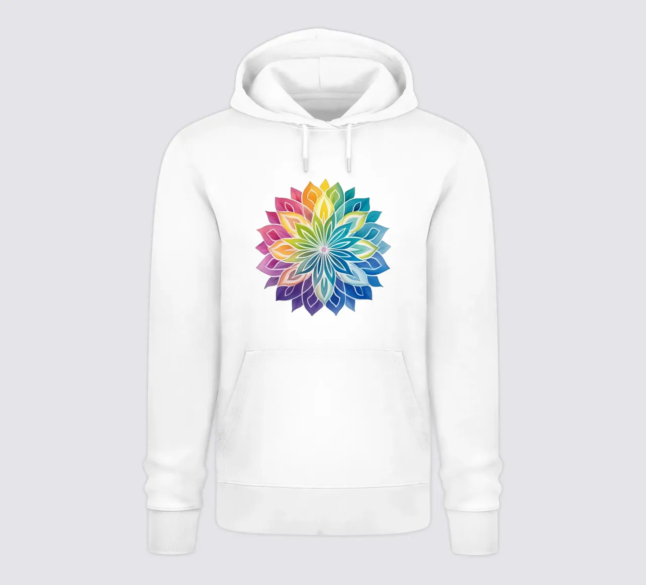 Mandala arcobaleno acquerellato felpa con cappuccio da Spiritual Touch